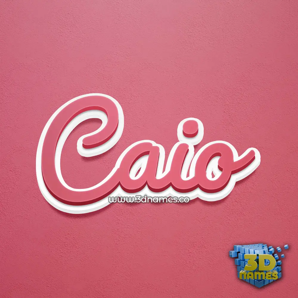 caio in Red Scribble style - 3D name wallpaper