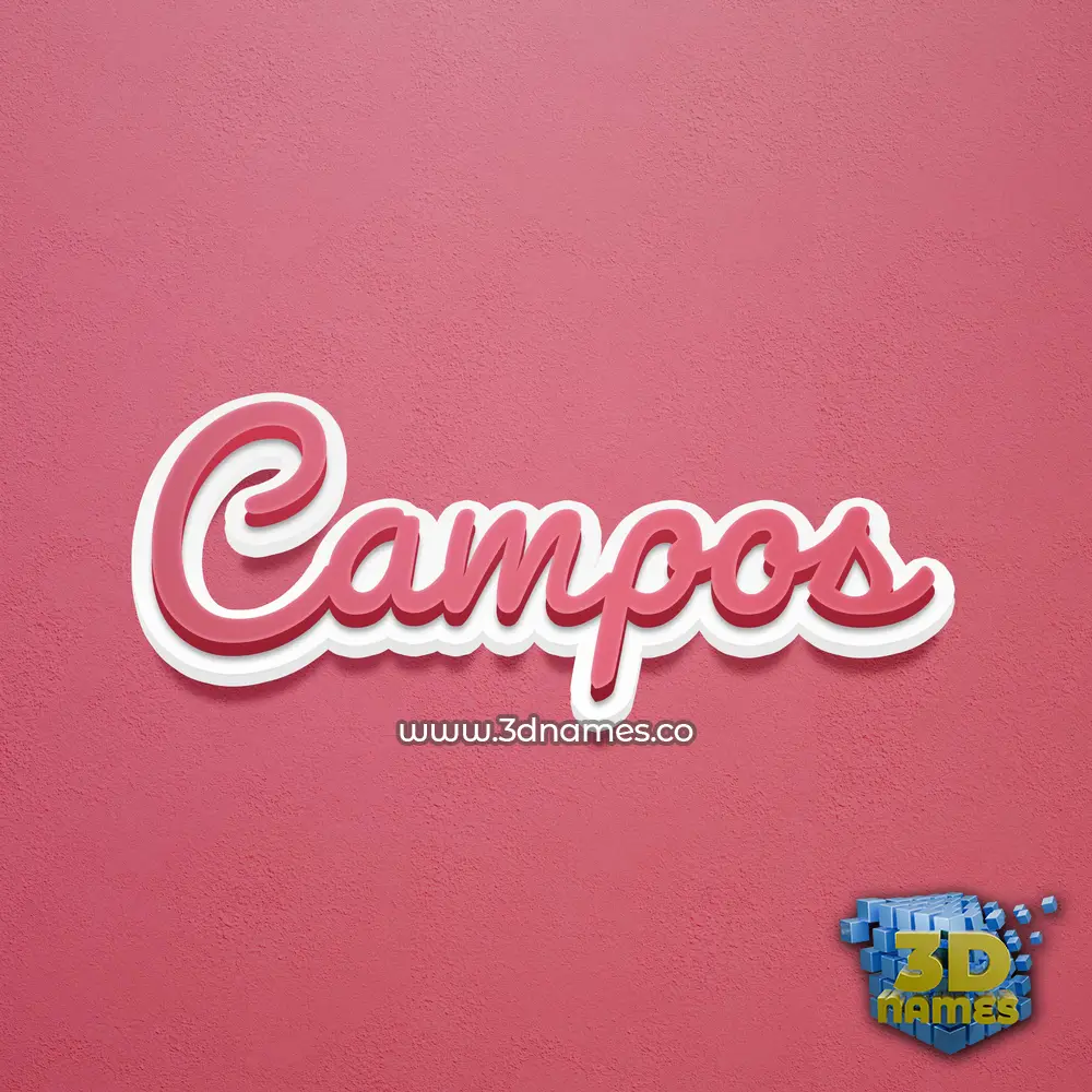 campos in Red Scribble style - 3D name wallpaper campos in Red Scribble style - 3D name wallpaper
