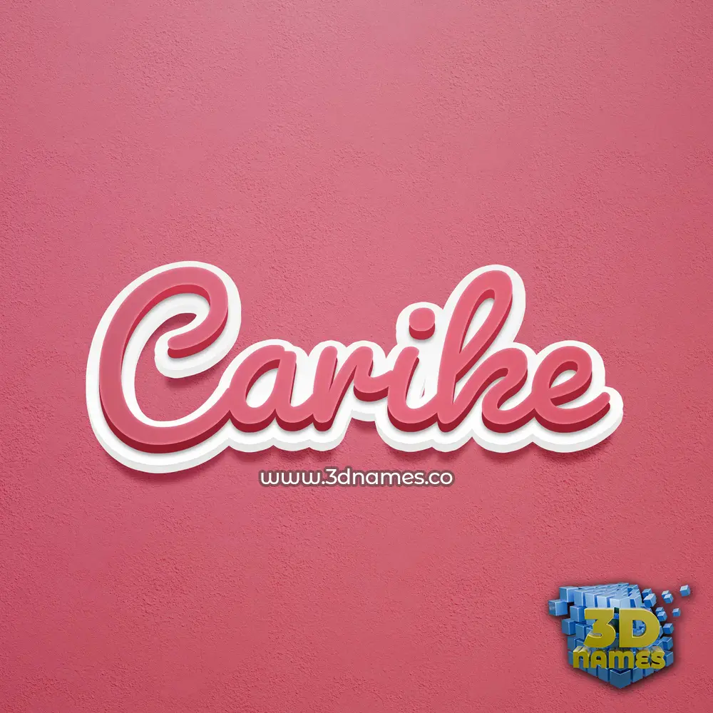 carike in Red Scribble style - 3D name wallpaper