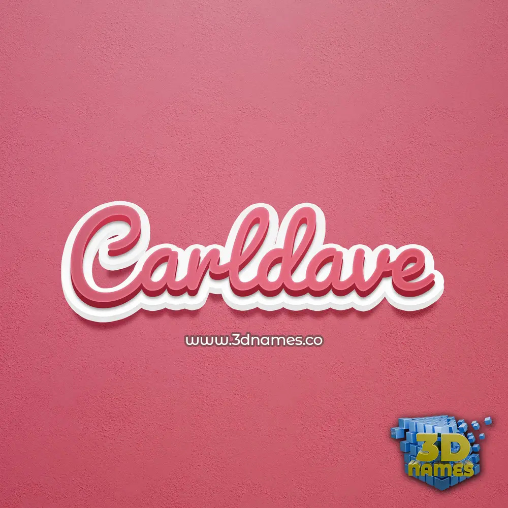 carldave in Red Scribble style - 3D name wallpaper