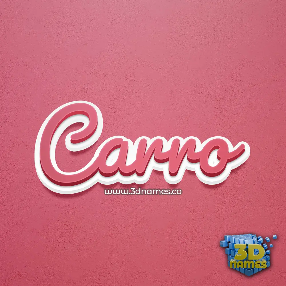 carro in Red Scribble style - 3D name wallpaper