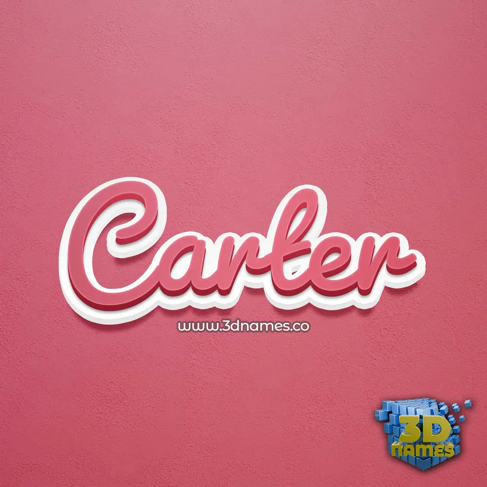 carter in Red Scribble style - 3D name wallpaper