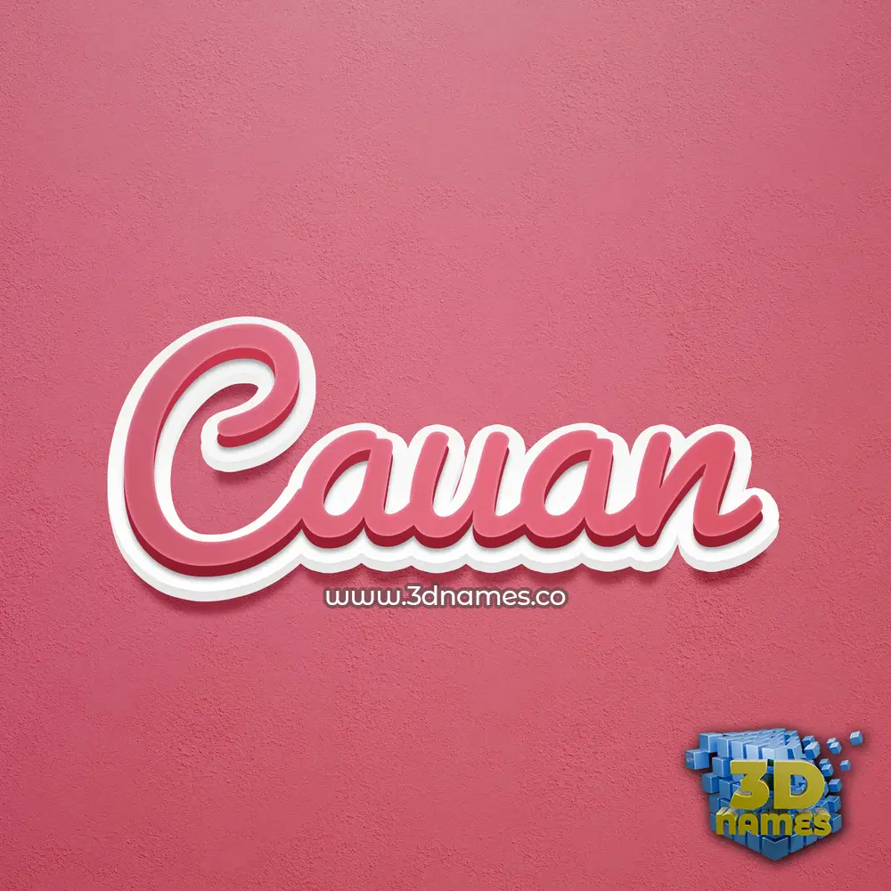 cauan in Red Scribble style - 3D name wallpaper