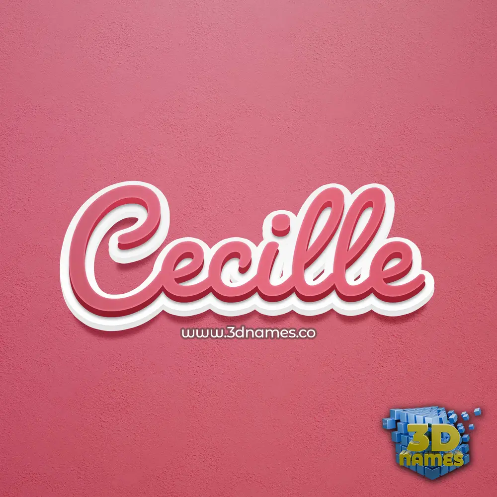 cecille in Red Scribble style - 3D name wallpaper