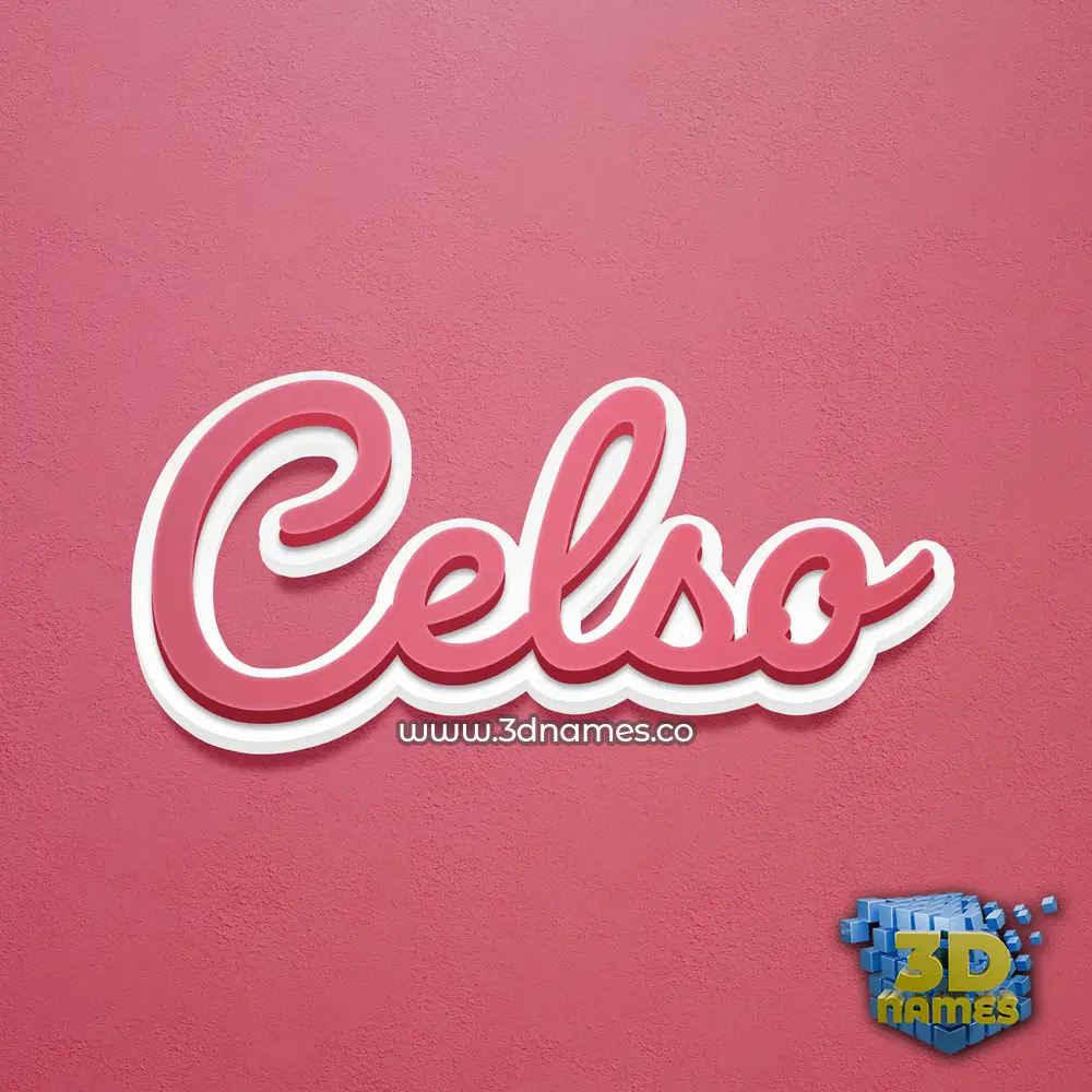 celso in Red Scribble style - 3D name wallpaper
