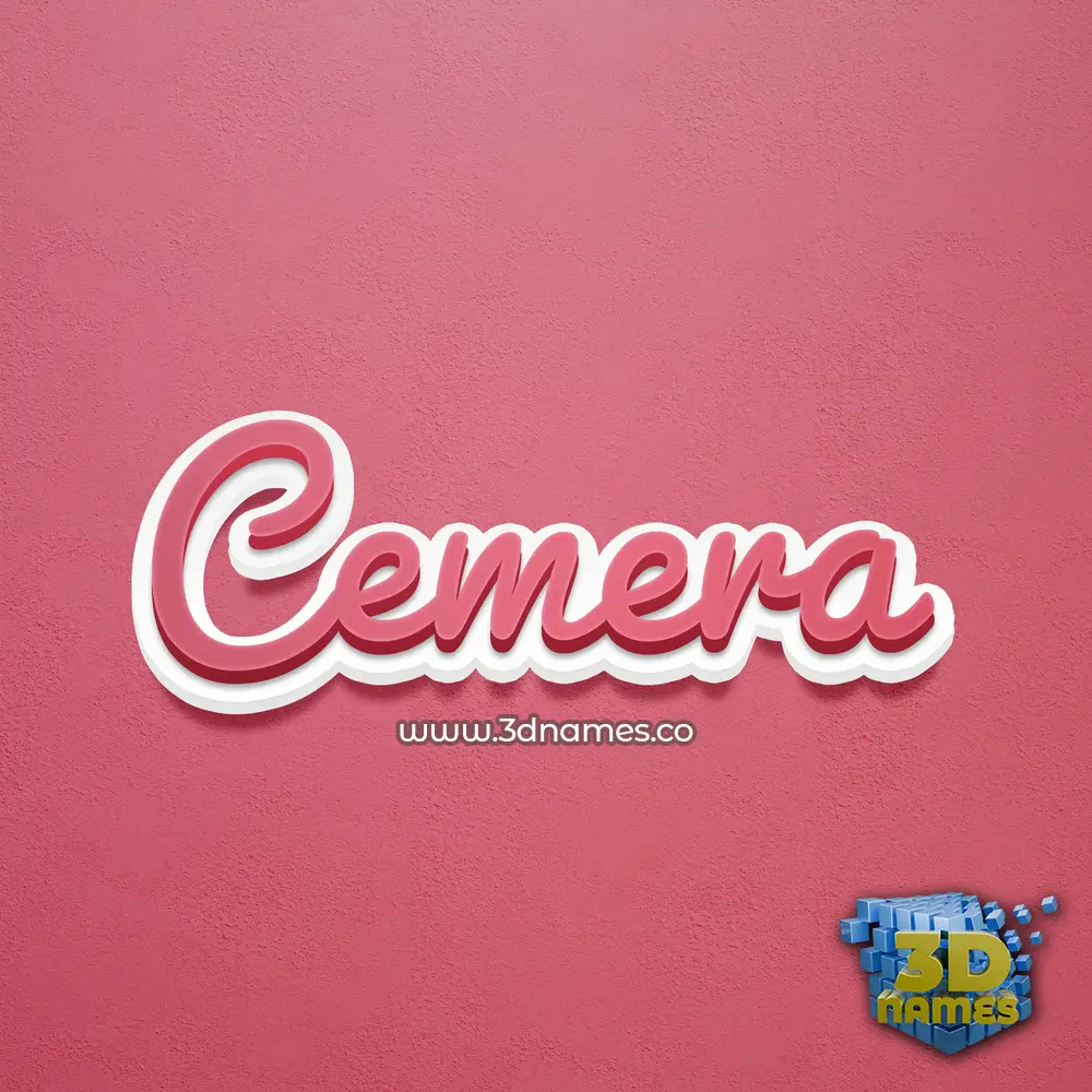 cemera in Red Scribble style - 3D name wallpaper