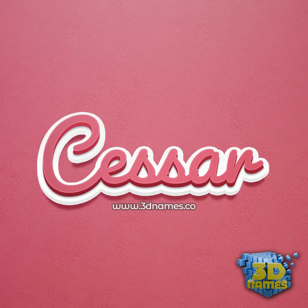 cessar in Red Scribble style - 3D name wallpaper