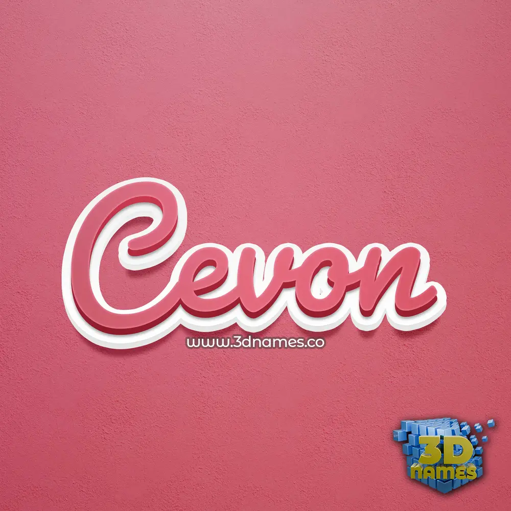cevon in Red Scribble style - 3D name wallpaper