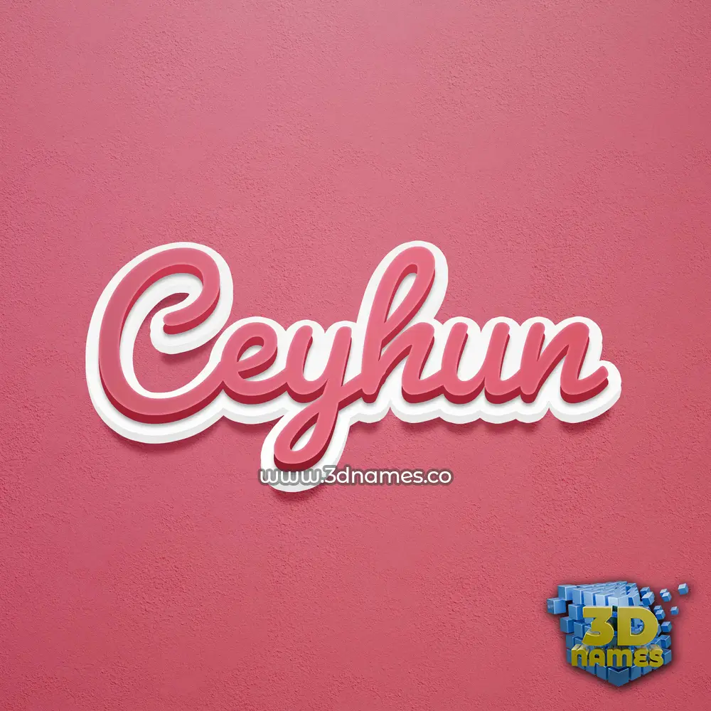ceyhun in Red Scribble style - 3D name wallpaper