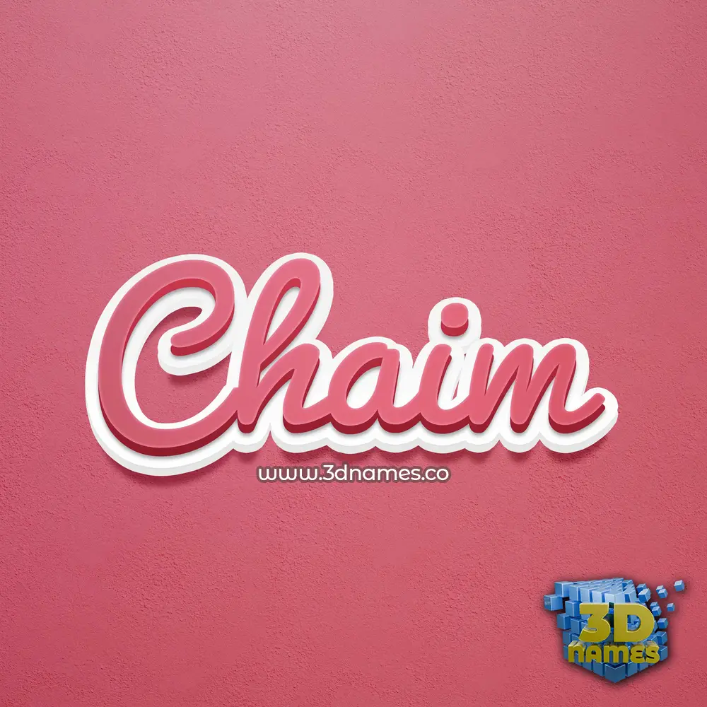 chaim in Red Scribble style - 3D name wallpaper