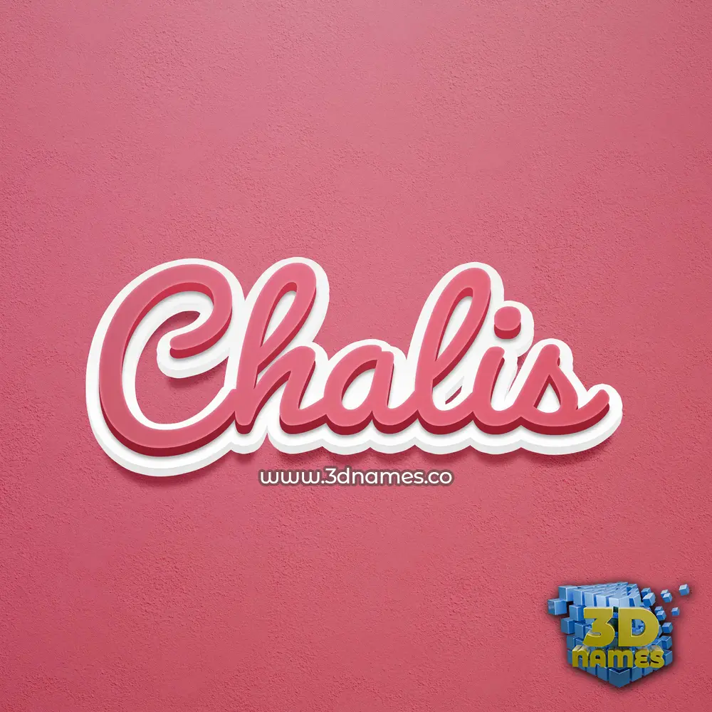 chalis in Red Scribble style - 3D name wallpaper