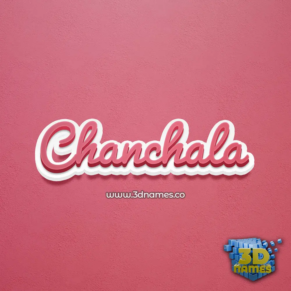 chanchala in Red Scribble style - 3D name wallpaper