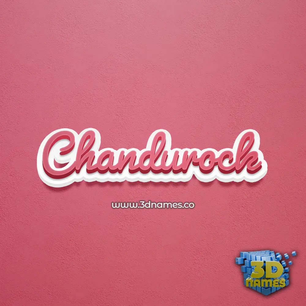 chandurock in Red Scribble style - 3D name wallpaper