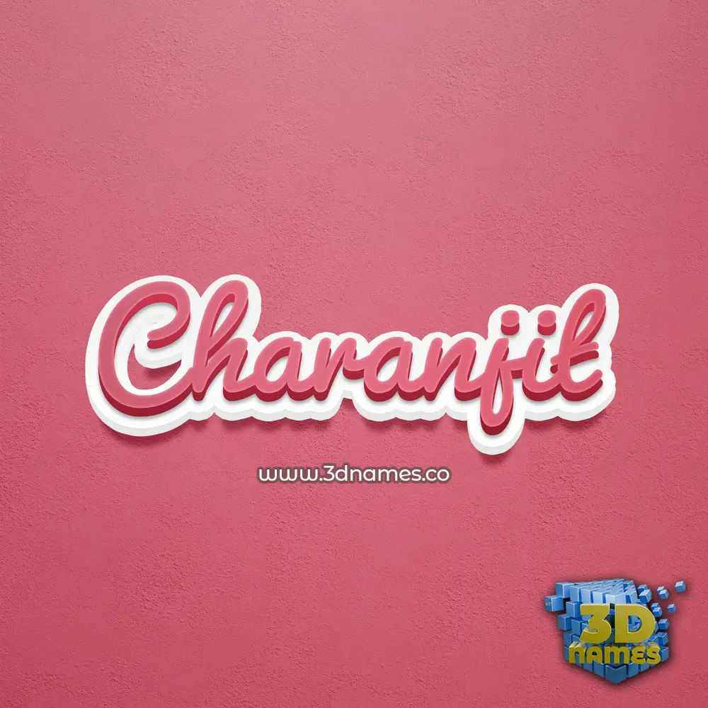 charanjit in Red Scribble style - 3D name wallpaper