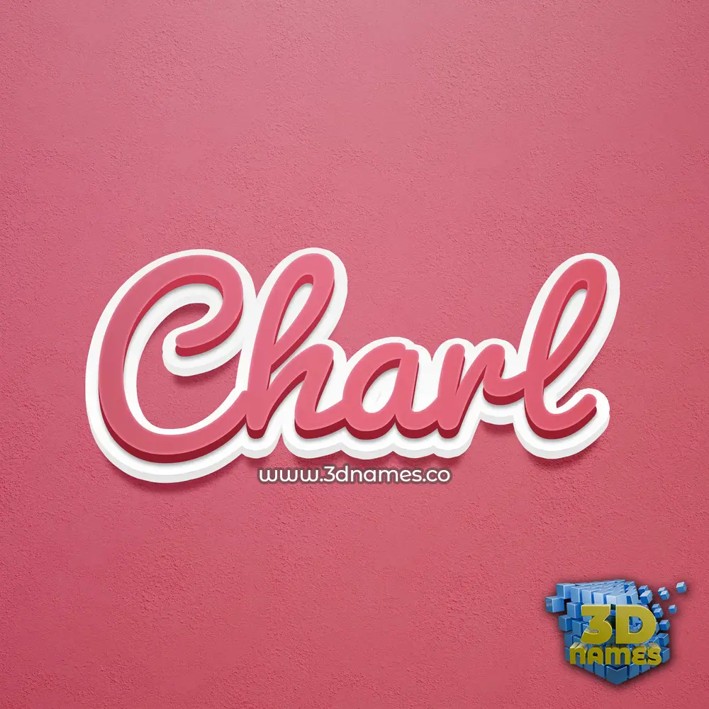 charl in Red Scribble style - 3D name wallpaper