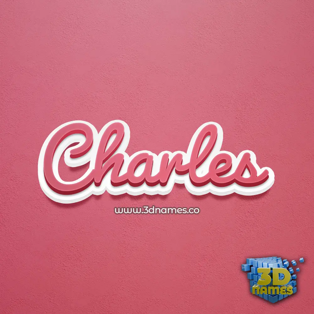 charles in Red Scribble style - 3D name wallpaper