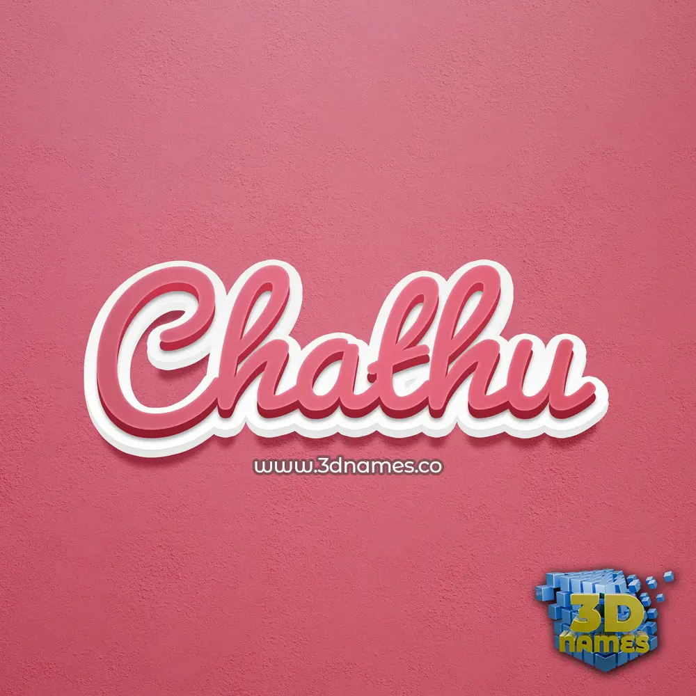 chathu in Red Scribble style - 3D name wallpaper