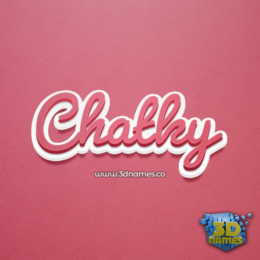 chatky in Red Scribble style - 3D name wallpaper