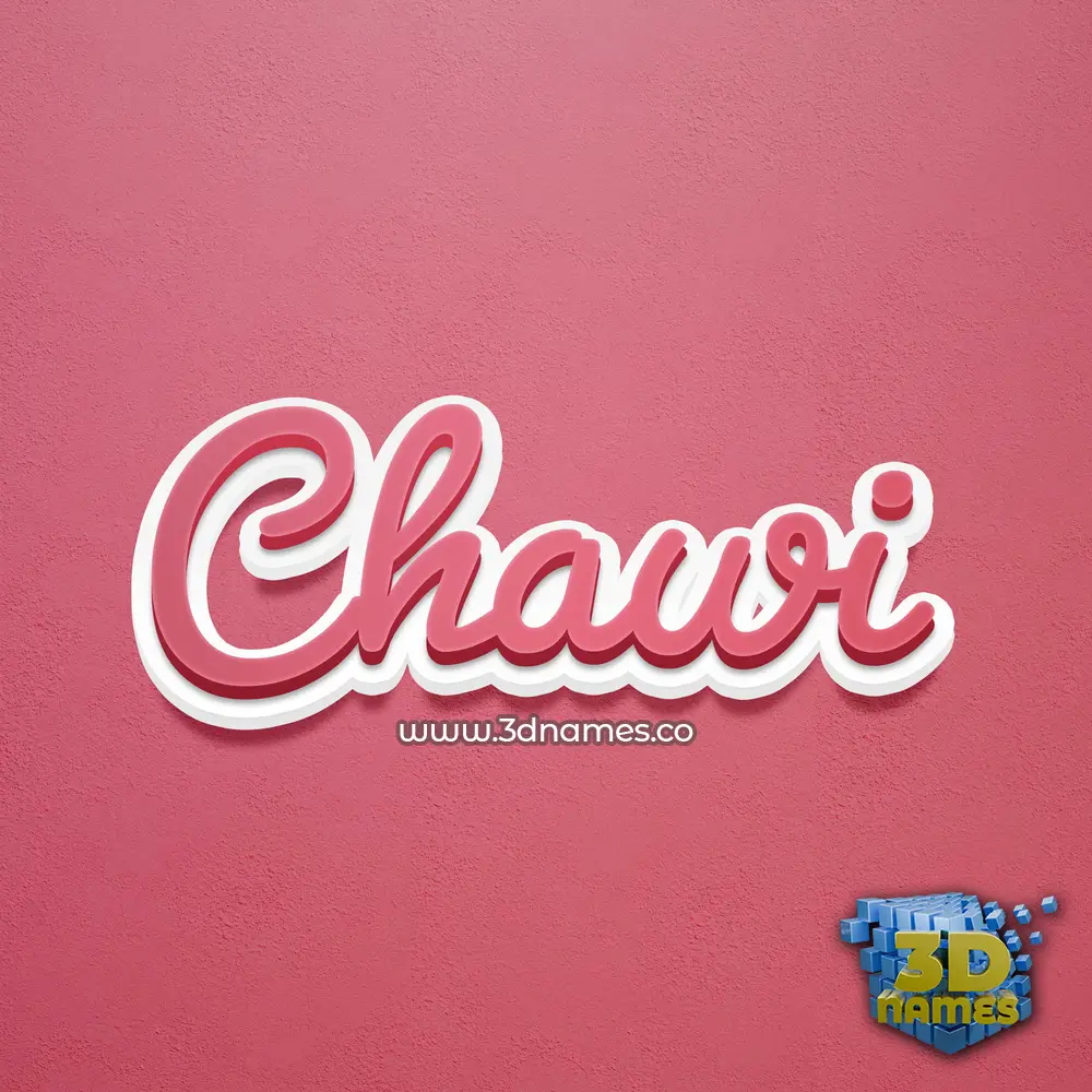 chawi in Red Scribble style - 3D name wallpaper
