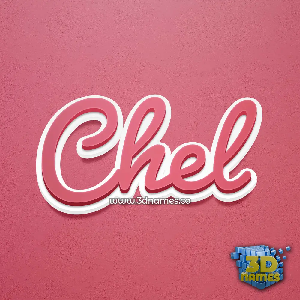 chel in Red Scribble style - 3D name wallpaper