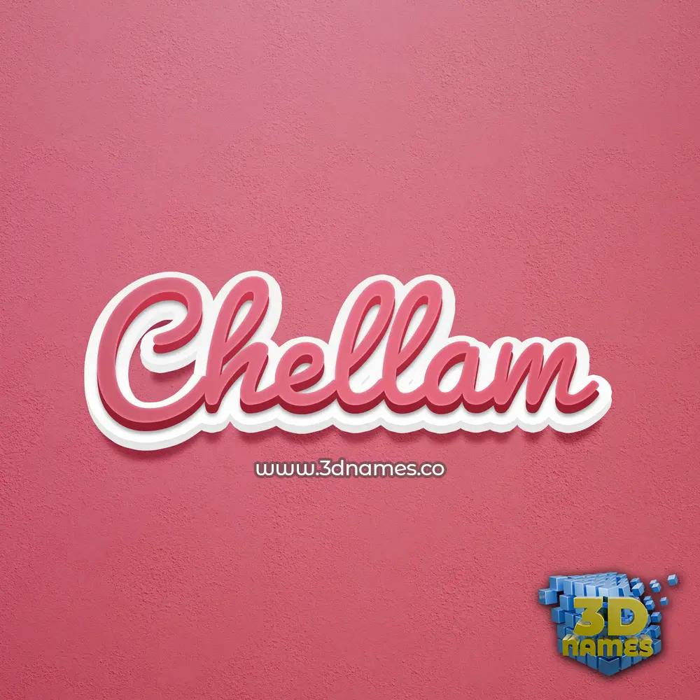 chellam in Red Scribble style - 3D name wallpaper