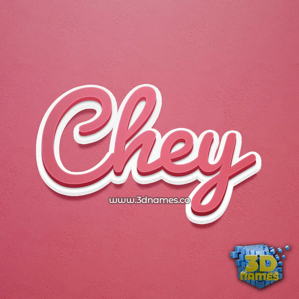 chey in Red Scribble style - 3D name wallpaper