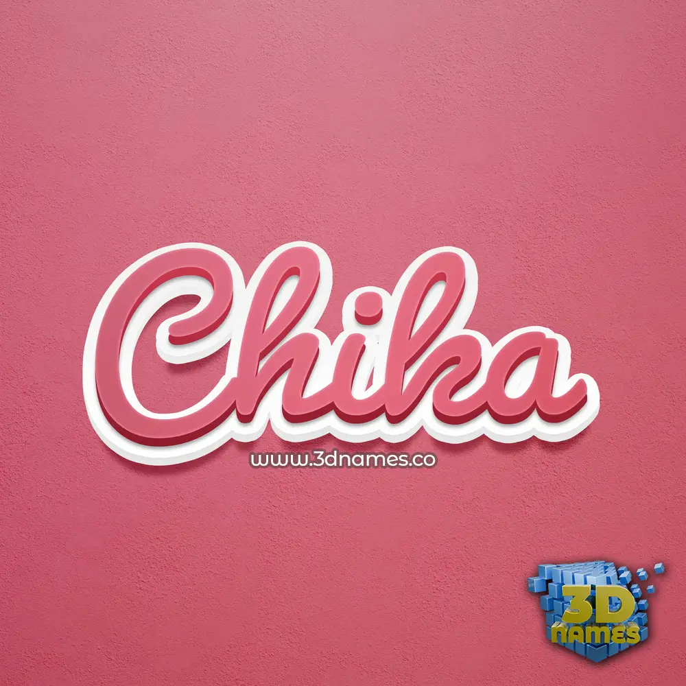 chika in Red Scribble style - 3D name wallpaper