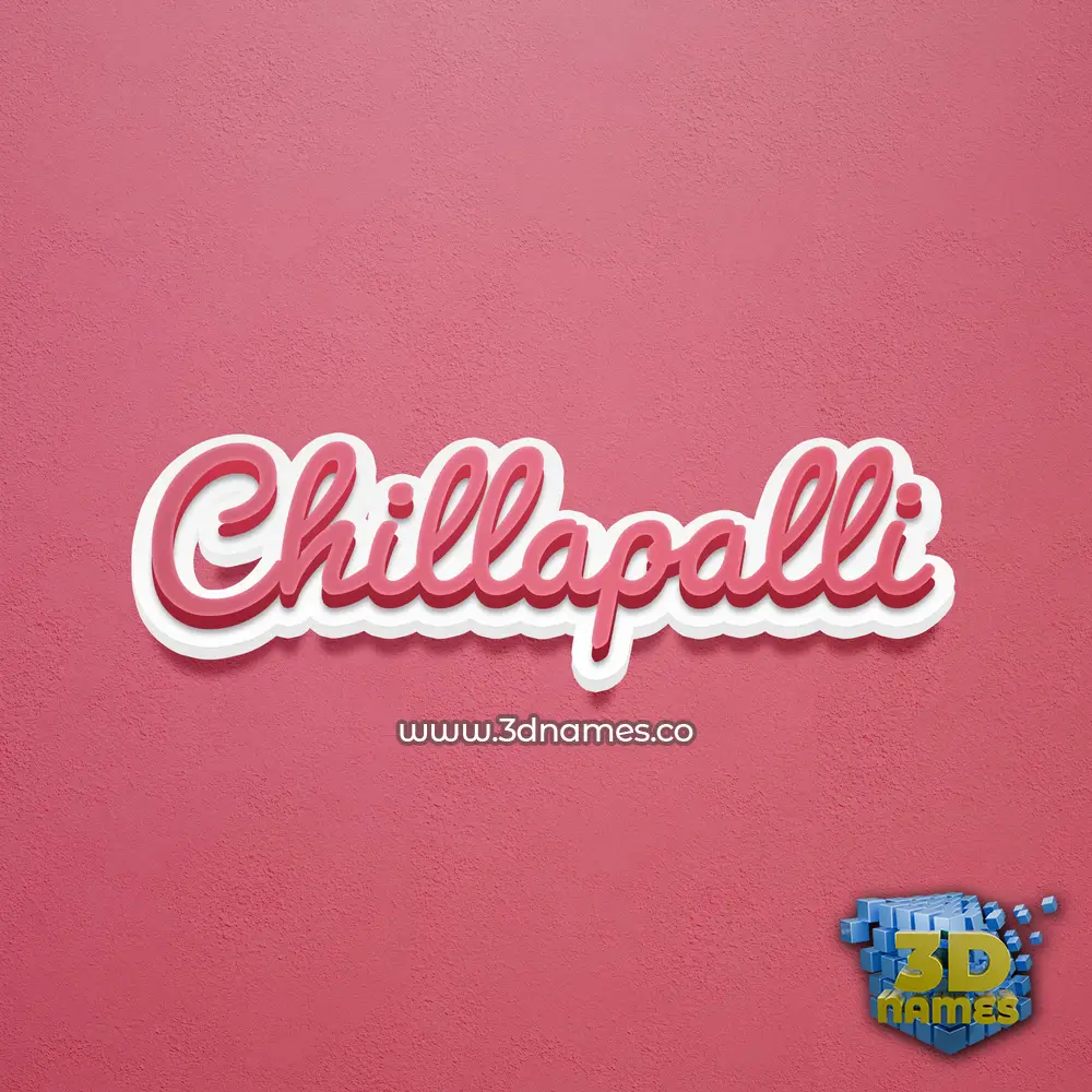 chillapalli in Red Scribble style - 3D name wallpaper