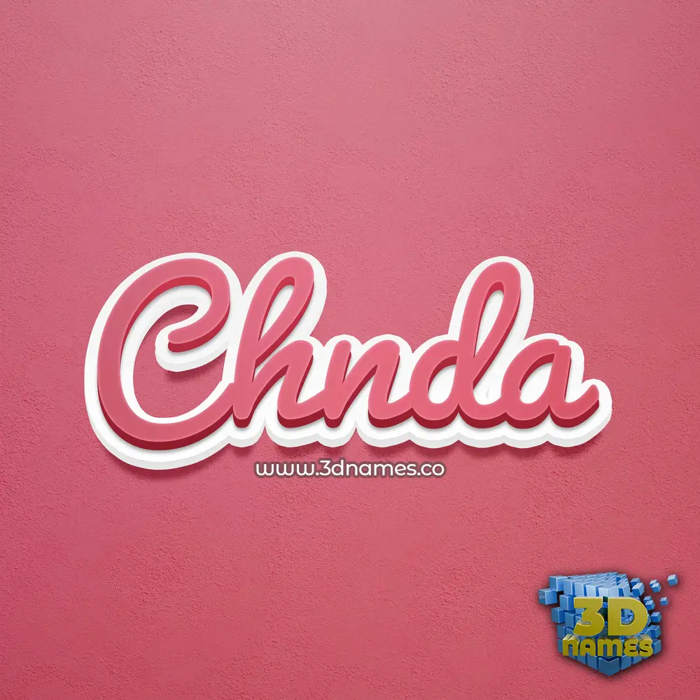 chnda in Red Scribble style - 3D name wallpaper