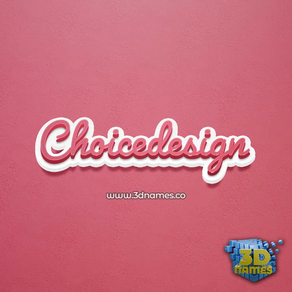 choicedesign in Red Scribble style - 3D name wallpaper