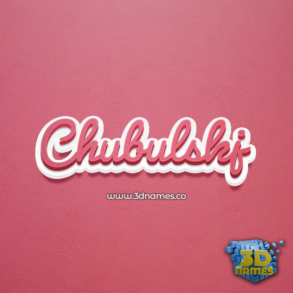 chubulskj in Red Scribble style - 3D name wallpaper