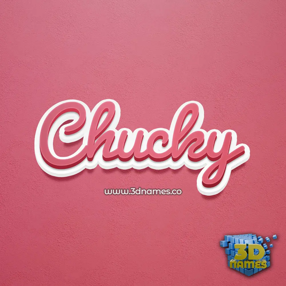 chucky in Red Scribble style - 3D name wallpaper