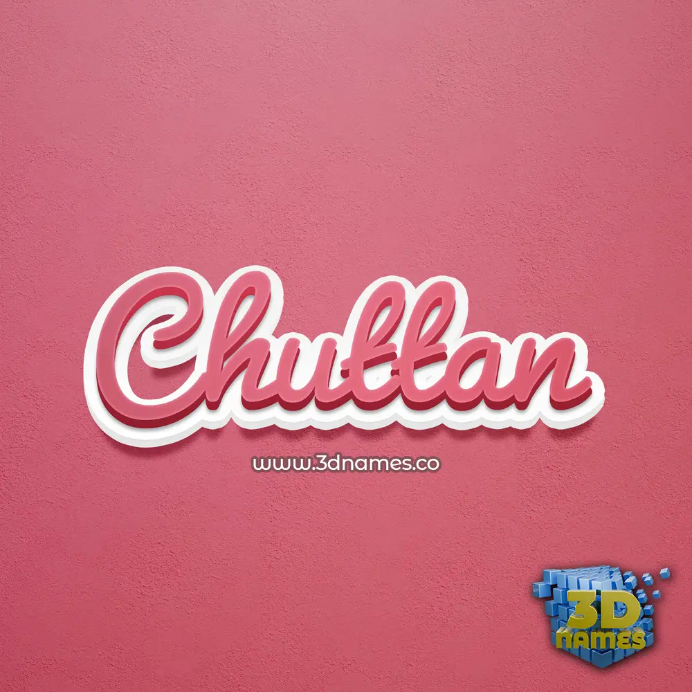 chuttan in Red Scribble style - 3D name wallpaper