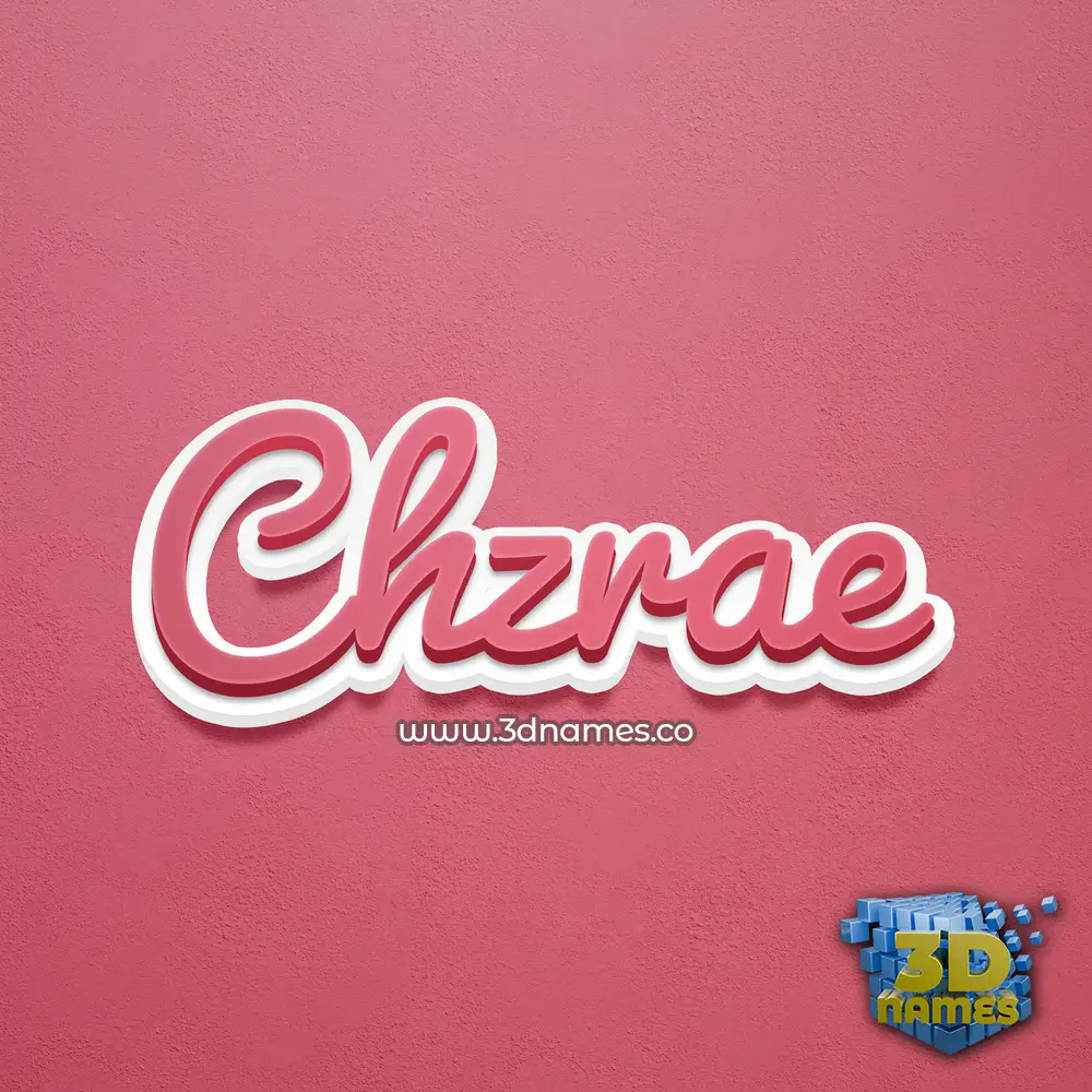 chzrae in Red Scribble style - 3D name wallpaper