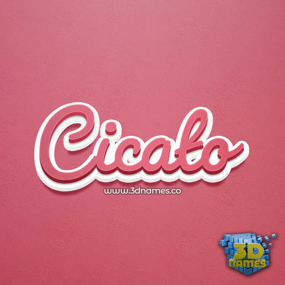 cicato in Red Scribble style - 3D name wallpaper