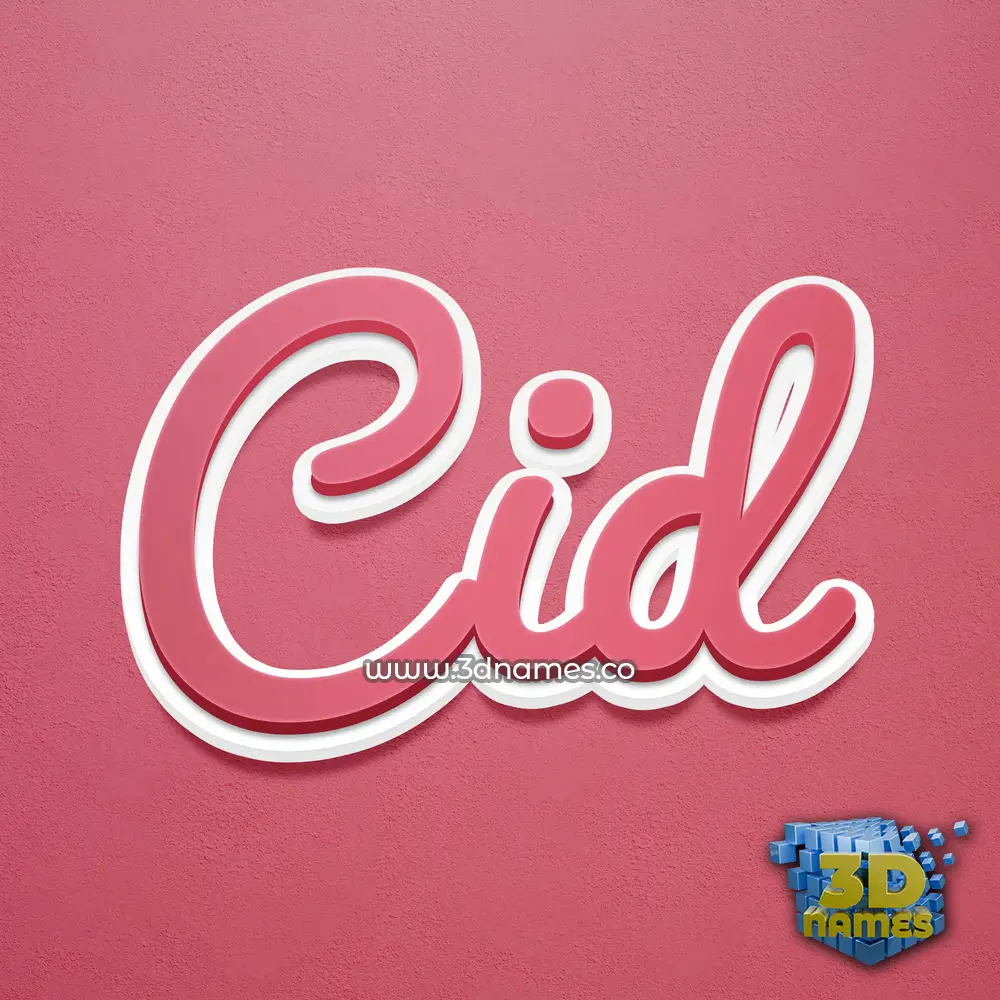 cid in Red Scribble style - 3D name wallpaper