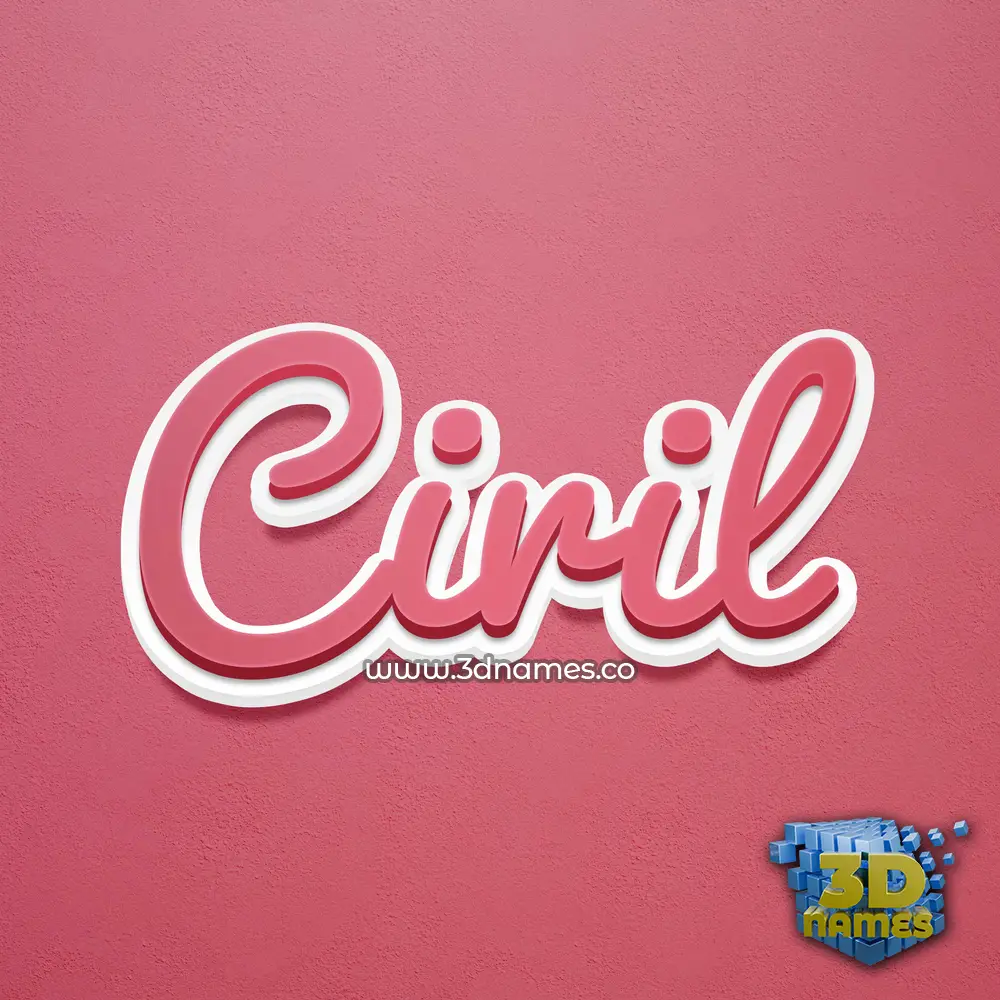 ciril in Red Scribble style - 3D name wallpaper
