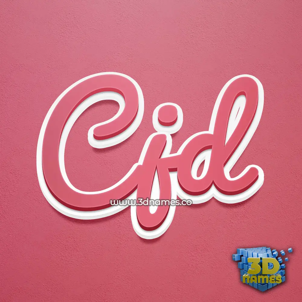 cjd in Red Scribble style - 3D name wallpaper