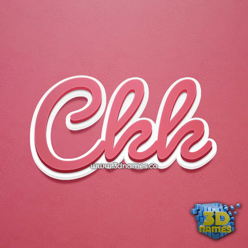 ckk in Red Scribble style - 3D name wallpaper