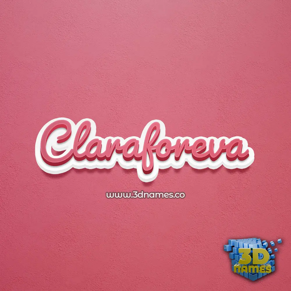claraforeva in Red Scribble style - 3D name wallpaper