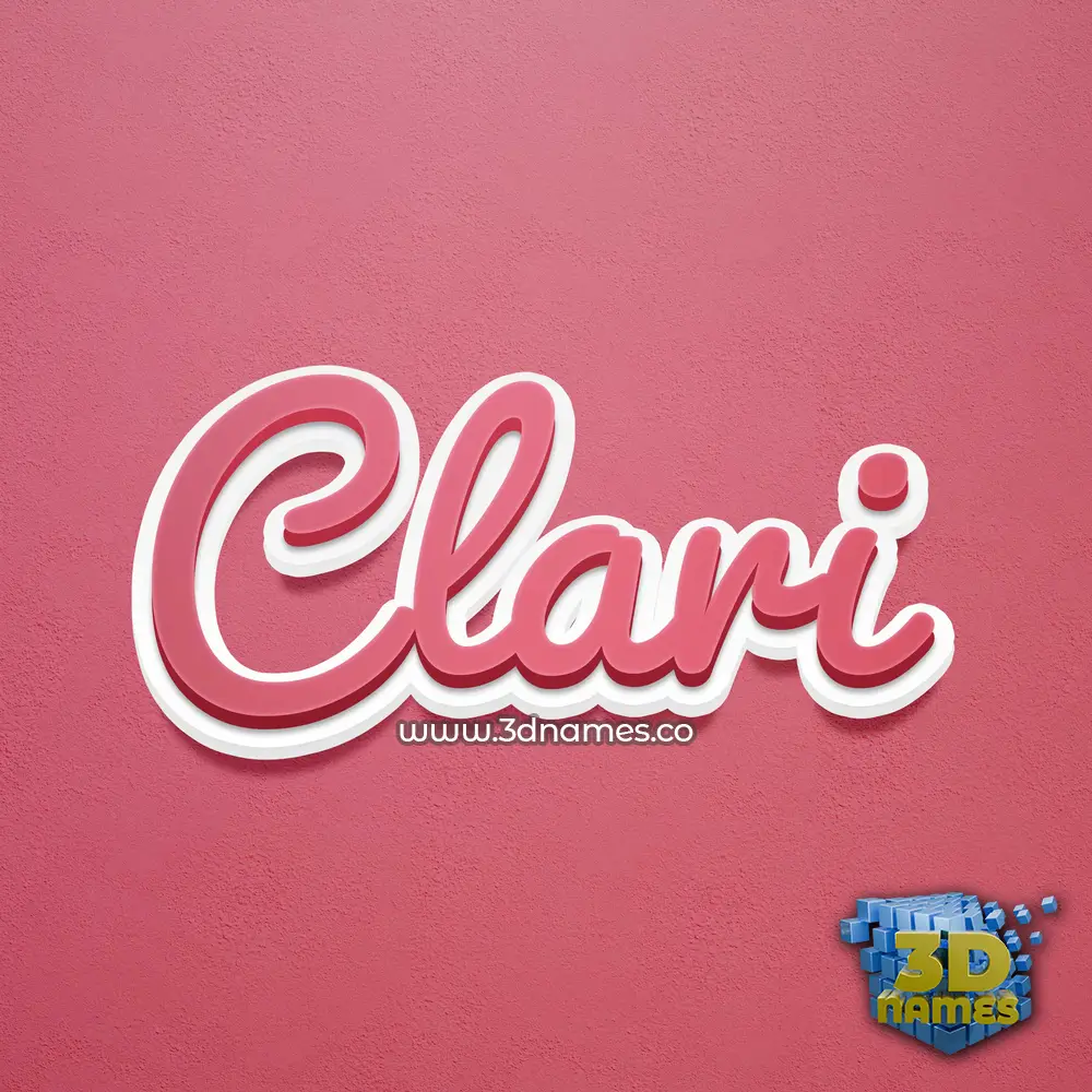 clari in Red Scribble style - 3D name wallpaper
