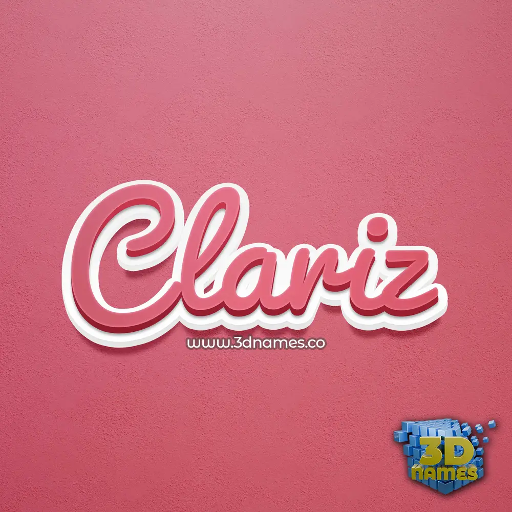 clariz in Red Scribble style - 3D name wallpaper