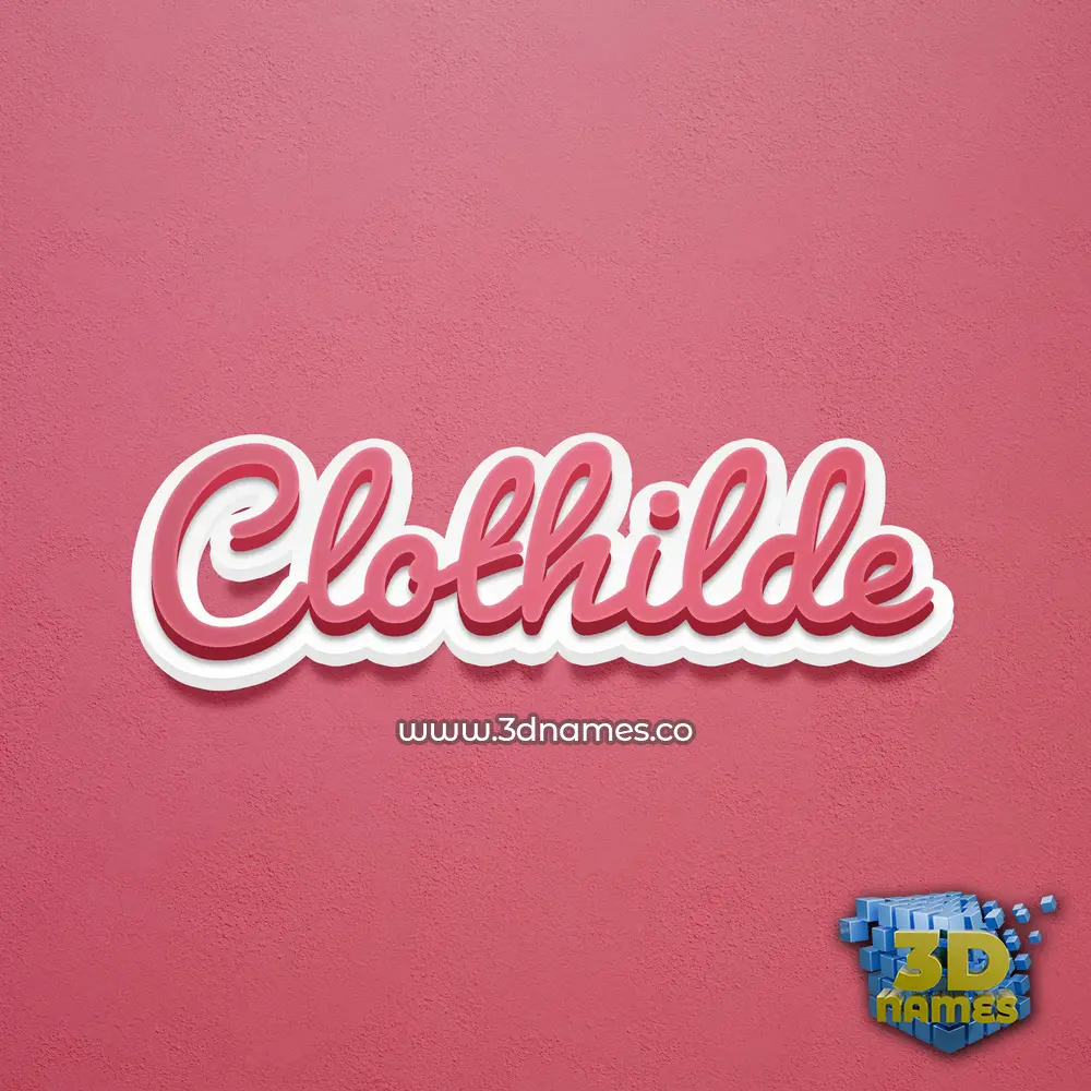 clothilde in Red Scribble style - 3D name wallpaper