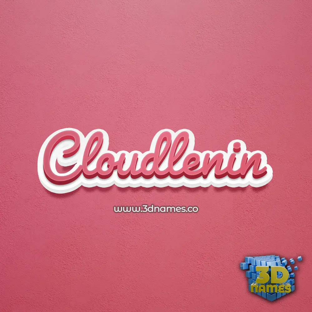 cloudlenin in Red Scribble style - 3D name wallpaper