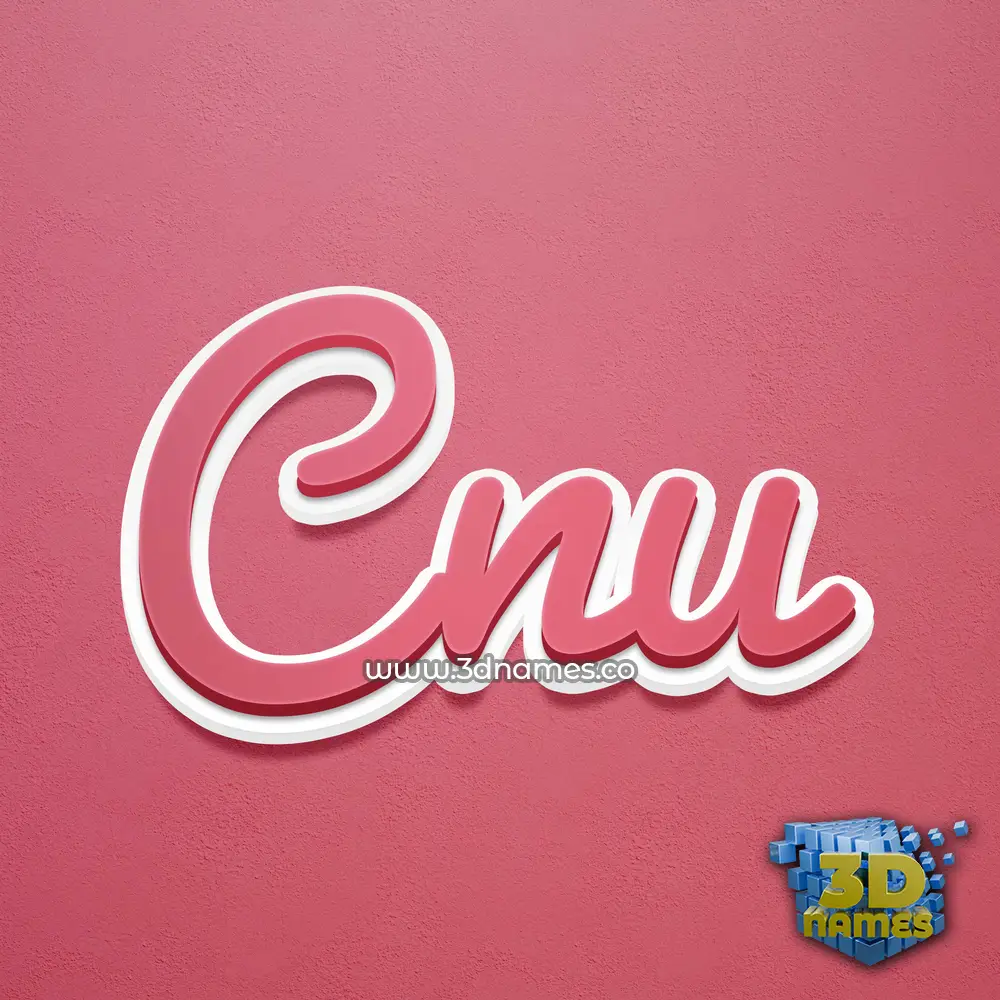 cnu in Red Scribble style - 3D name wallpaper
