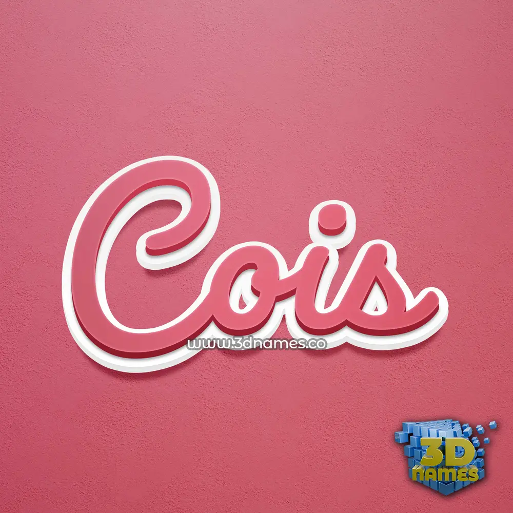 cois in Red Scribble style - 3D name wallpaper