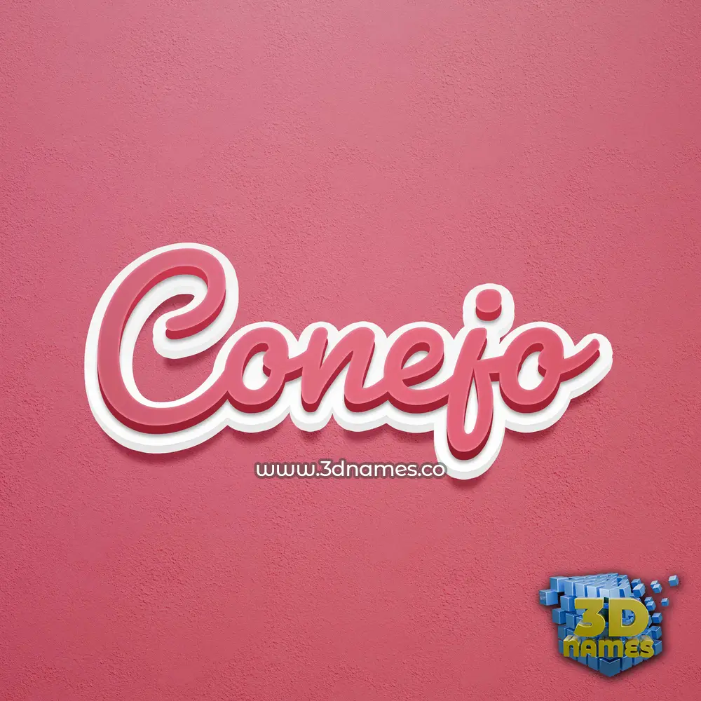 conejo in Red Scribble style - 3D name wallpaper