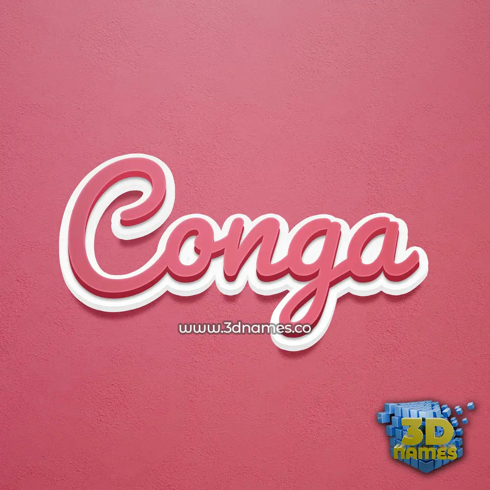 conga in Red Scribble style - 3D name wallpaper conga in Red Scribble style - 3D name wallpaper