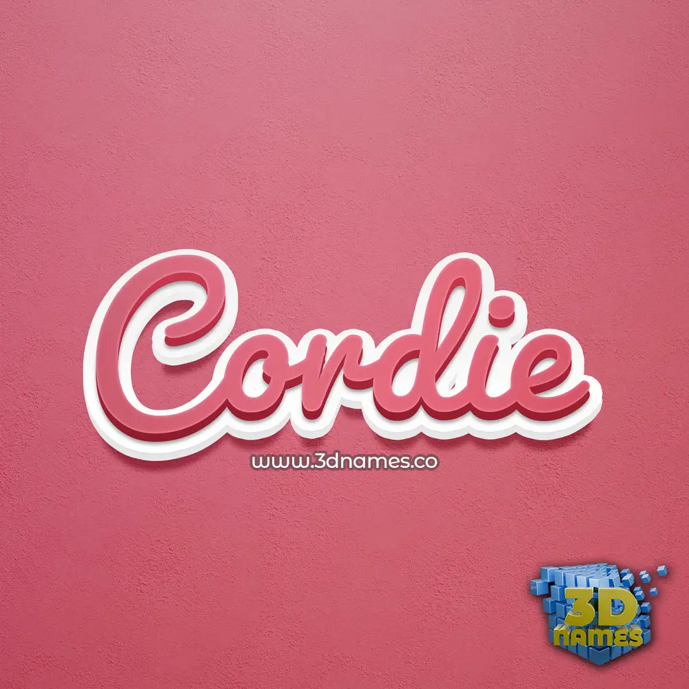 cordie in Red Scribble style - 3D name wallpaper
