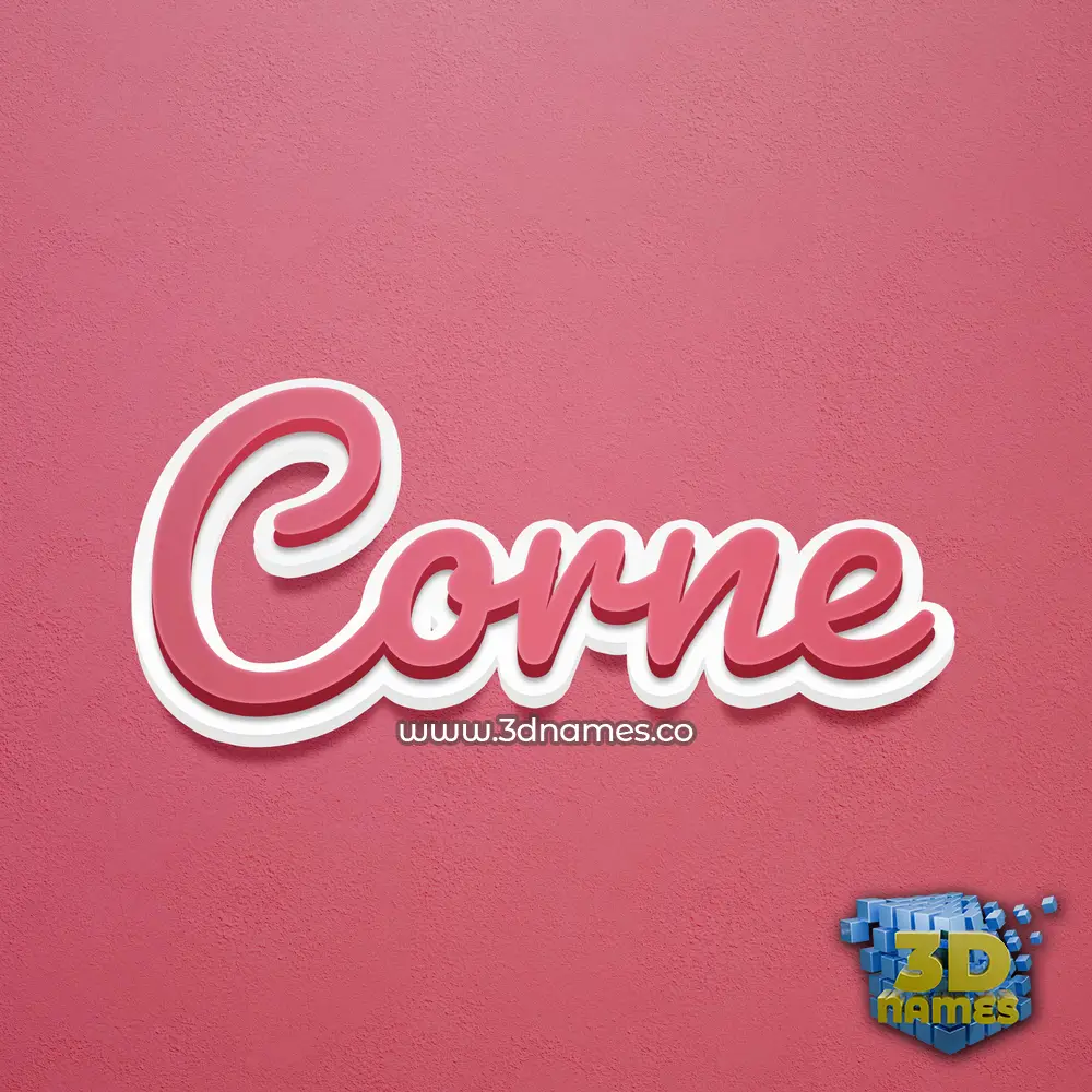 corne in Red Scribble style - 3D name wallpaper